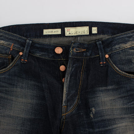 Acht Blue Wash Straight Fit Low Waist Jeans
