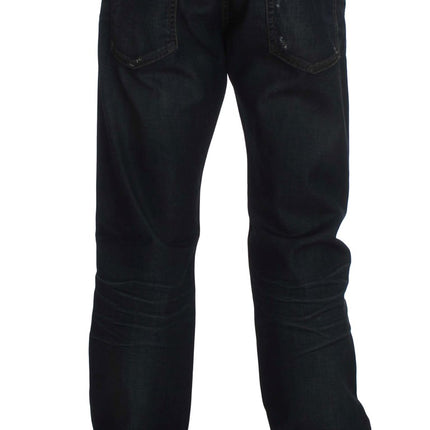 Acht Blue Wash Cotton Denim Straight Fit Jeans