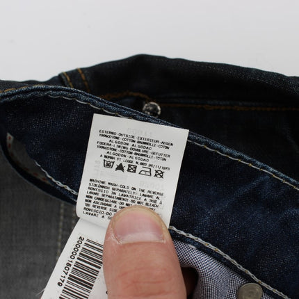 Acht Blue Wash Cotton Denim Straight Fit Jeans
