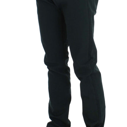 Ermanno Scervino Green Cotton Denim Stretch Straight Fit Jeans