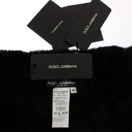 Dolce & Gabbana Silver Sequined Floral Weasel Fur Shoulder Scarf Wrap