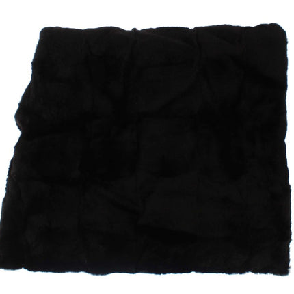 Dolce & Gabbana Black Weasel Fur Crochet Hood Scarf Hat