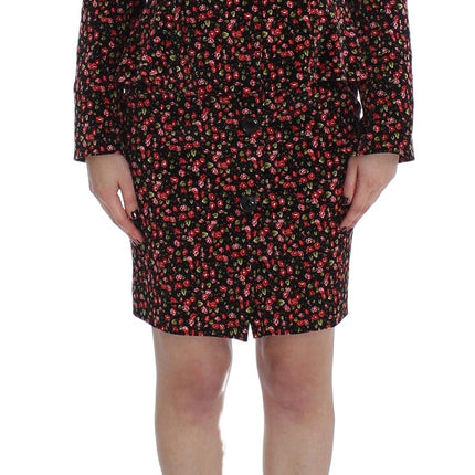 BENCIVENGA Black Multicolor Floral Suit