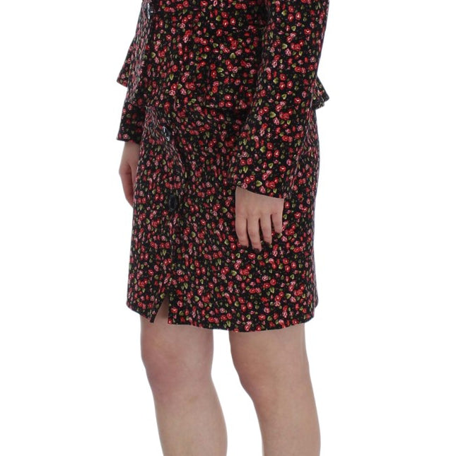BENCIVENGA Black Multicolor Floral Suit