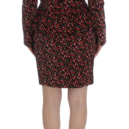 BENCIVENGA Black Multicolor Floral Suit