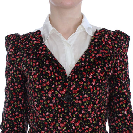 BENCIVENGA Black Multicolor Floral Suit