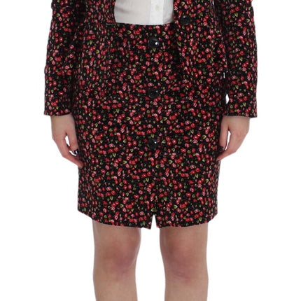 BENCIVENGA Black Multicolor Floral Suit