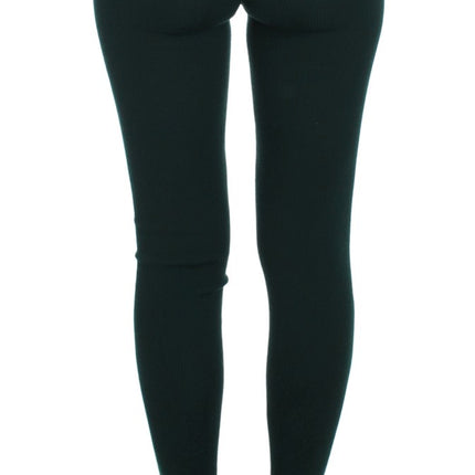 Dolce & Gabbana Green Cashmere Stretch Tights Pants