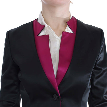 Exte Black Pink Two Piece Suit Skirt & Blazer