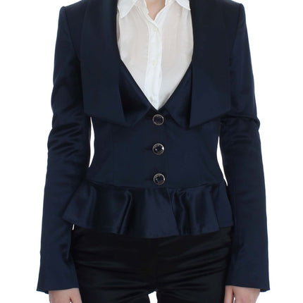 Exte Blue Three Button Single Breasted Blazer Jacket