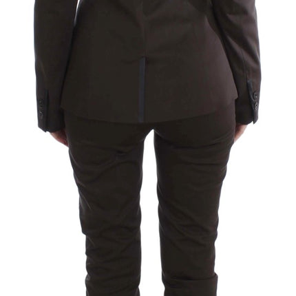 Exte Brown Stretch Two Button Suit