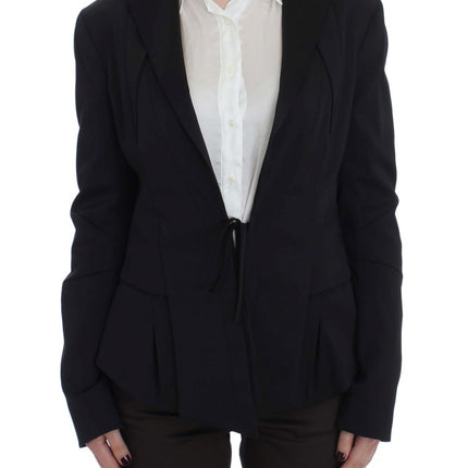 Exte Black Stretch Single Breasted Blazer Jacket