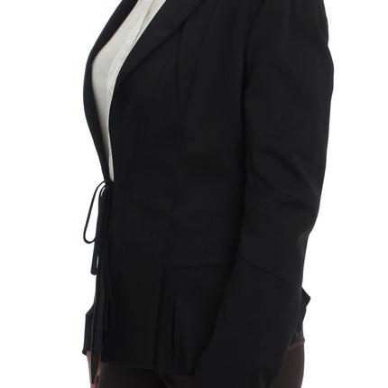Exte Black Stretch Single Breasted Blazer Jacket