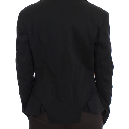 Exte Black Stretch Single Breasted Blazer Jacket