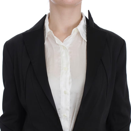 Exte Black Stretch Single Breasted Blazer Jacket