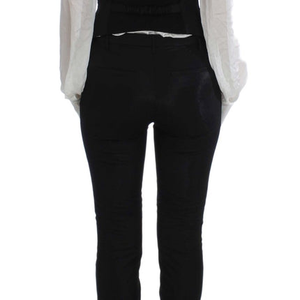 Exte Black One Button Three Piece Suit