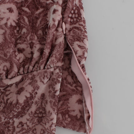 Exte Pink Floral Print Viscose Silk Blouse Top