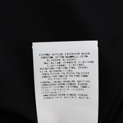 Exte Black Blue Cotton Stretch Straight Skirt