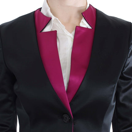 Exte Black Pink Stretch Blazer Jacket