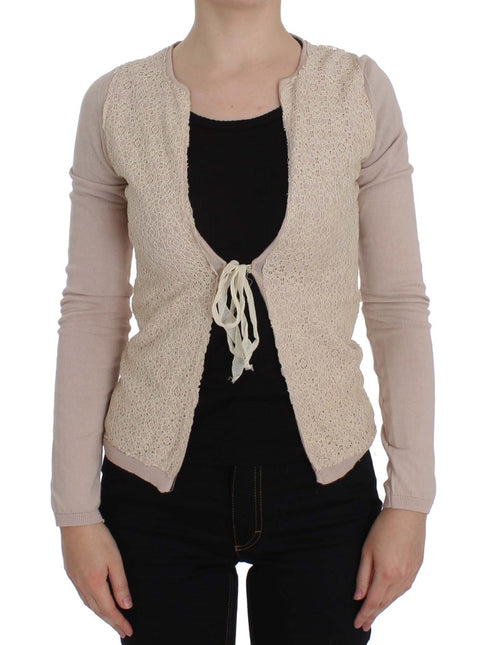 PINK MEMORIES Pink Floral Lace Wrap Sweater