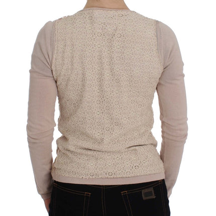 PINK MEMORIES Pink Floral Lace Wrap Sweater