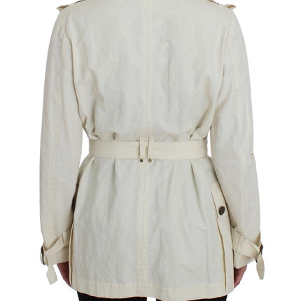 PLEIN SUD White Trench Coat Jacket