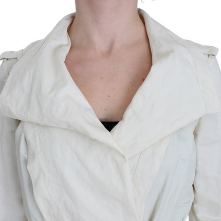 PLEIN SUD White Trench Coat Jacket