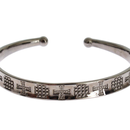 Nialaya Gray Rhodium 925 Silver Bangle Bracelet