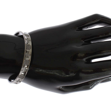 Nialaya Gray Rhodium 925 Silver Bangle Bracelet