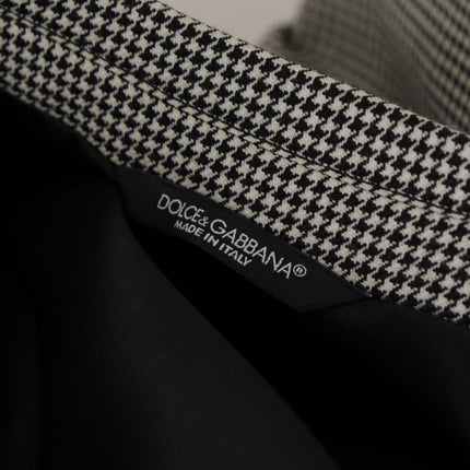 Dolce & Gabbana Gray Checkered Single Breasted Jacket Blazer