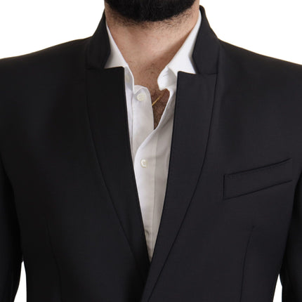 Dolce & Gabbana Black Wool Single Breasted Coat Men Blazer