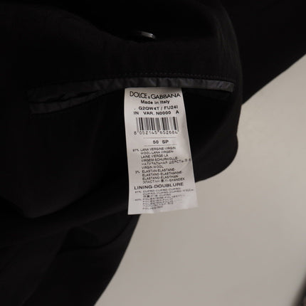 Dolce & Gabbana Black Wool Single Breasted Coat Blazer