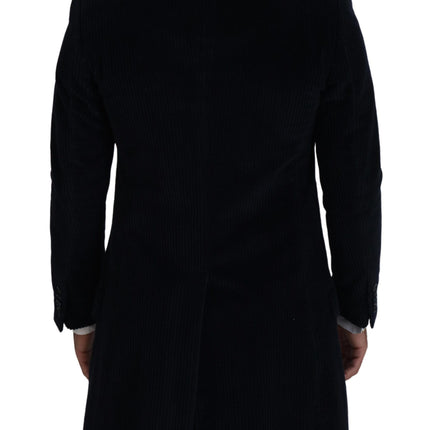 Dolce & Gabbana Black Cotton Cardigan Long Coat Men Jacket