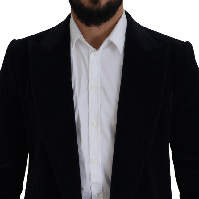 Dolce & Gabbana Black Cotton Cardigan Long Coat Men Jacket