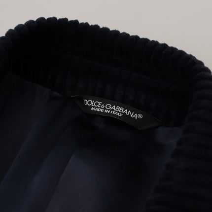 Dolce & Gabbana Black Cotton Cardigan Long Coat Men Jacket