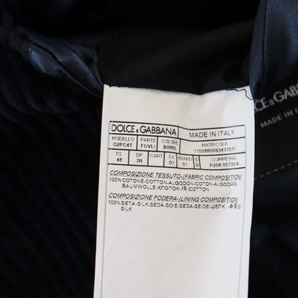 Dolce & Gabbana Black Cotton Cardigan Long Coat Men Jacket
