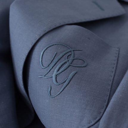 Dolce & Gabbana Blue Single Breasted Logo Blazer Jacket