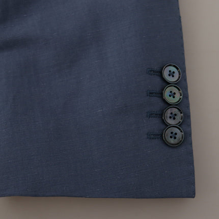 Dolce & Gabbana Blue Single Breasted Logo Blazer Jacket