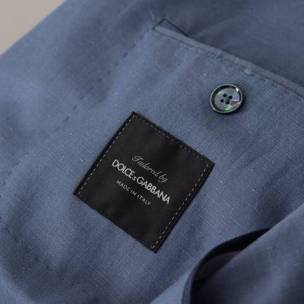 Dolce & Gabbana Blue Single Breasted Logo Blazer Jacket