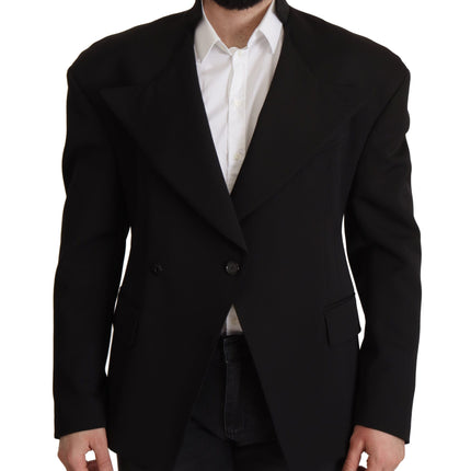 Dolce & Gabbana Black Wool Single Breasted Jacket Blazer