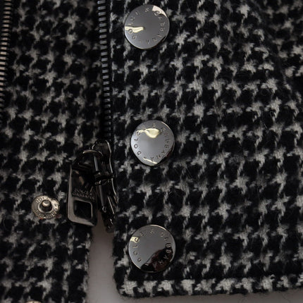 Dolce & Gabbana Black Houndstooth Polyester Bomber Jacket