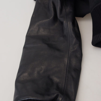 Dolce & Gabbana Black Nylon Crystals Coat Buttons Jacket