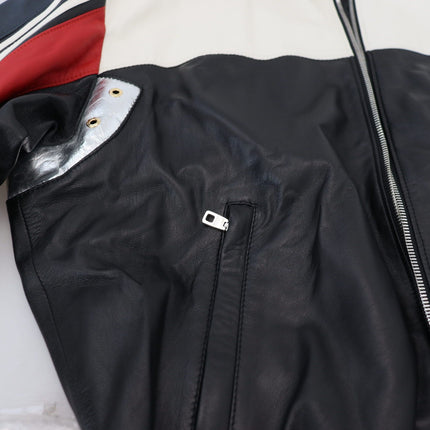 Dolce & Gabbana Black Leather Hooded Blouson Coat Jacket