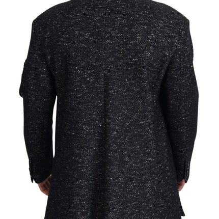 Dolce & Gabbana Black Wool Double Breasted Coat Men Jacket
