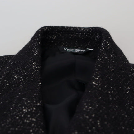 Dolce & Gabbana Black Wool Double Breasted Coat Men Jacket