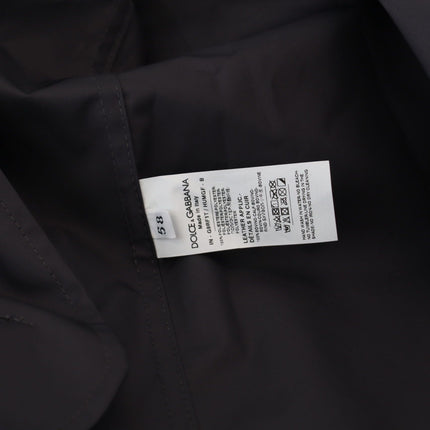 Dolce & Gabbana Blue Hooded Double Breasted Coat Jacket
