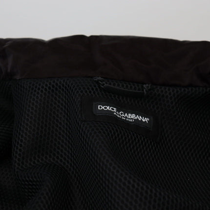 Dolce & Gabbana Bordeaux Nylon Collared Men Coat Jacket