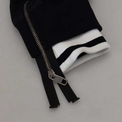 Dolce & Gabbana Black Polyester Hooded Full Zip Jacket