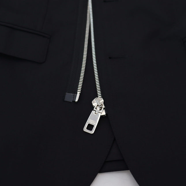 Dolce & Gabbana Black Wool Full Zip Long Sleeves Jacket