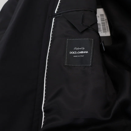 Dolce & Gabbana Black Wool Full Zip Long Sleeves Jacket